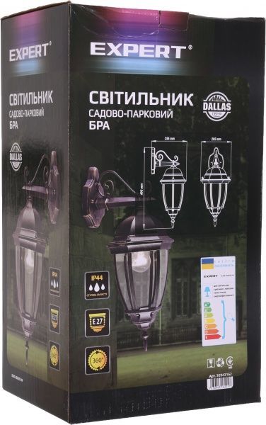 Світильник садовий Expert Dallas E27 60 Вт IP44 антична латунь ENX-36042S-W 