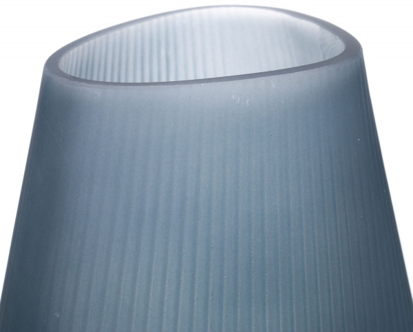 Ваза стеклянная Matt 18 см синяя 