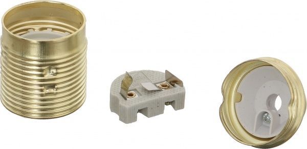 Патрон электрический Electraline E27 металл золотой 71139