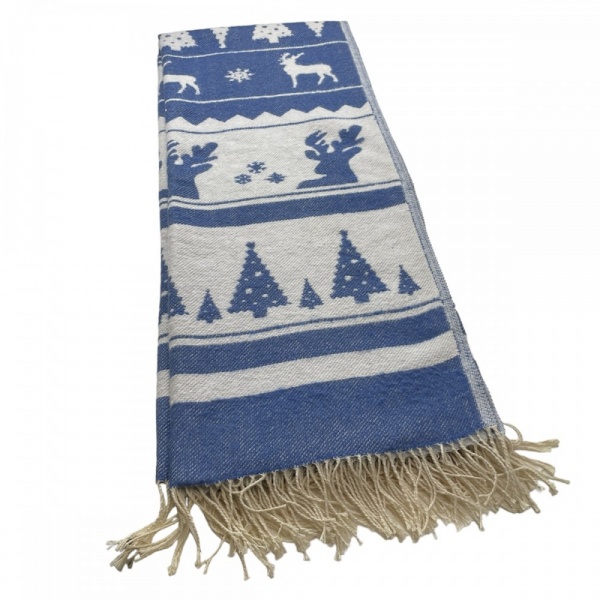 Плед Зимнее Вдохновение 140x200 см синий SoundSleep