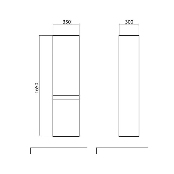 Пенал подвесной Aqua Rodos Акцент Консольный (R) (АР000000831)