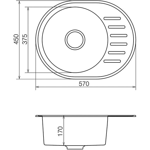 Круглая кухонная мойка Vankor Lira LMO 02.57 Beige