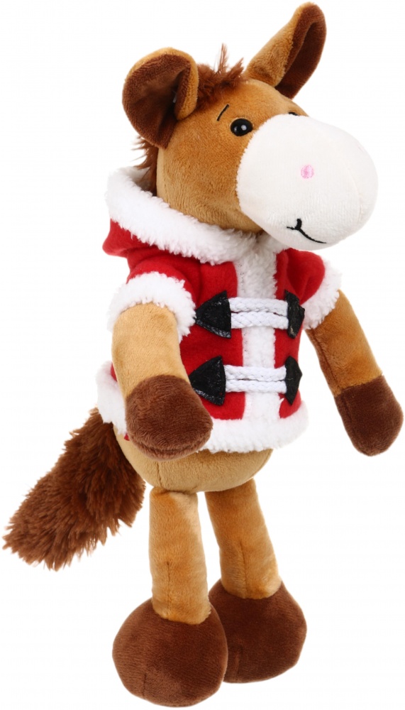 М'яка іграшка коник з шарфиком коричневий (LEO25-607A/18CM)