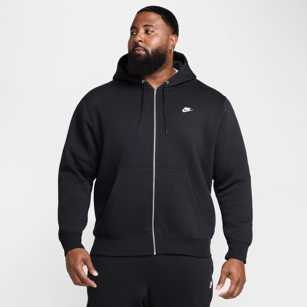Джемпер Nike M NK CLUB BB FZ HOODIE FN3861-010 р.XL черный