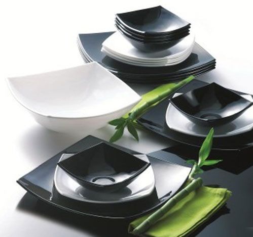 Сервиз столовый Quadrato Black/White 18+1пр Luminarc