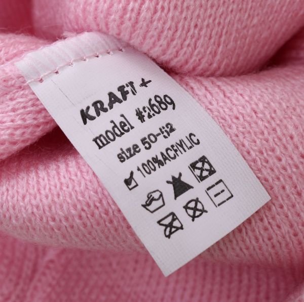Шапочка дитяча для дівчинки Kraft+ арт. 2689 р.50-52 світло-рожевий 