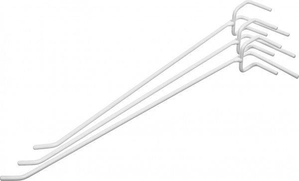 Крючок на сетку одинарный 300 мм 10шт. белый