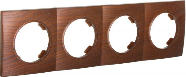 Рамка чотиримісна HausMark Bela горизонтальна дуб бронзовий SNG-FRP.RD20G4-8/Oak-bronze