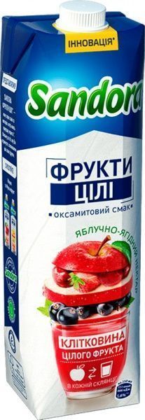 Нектар Sandora Цілі Фрукти Яблучно-ягідний 0,95л 