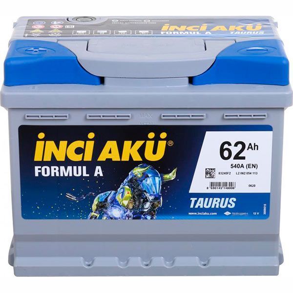 Акумулятор автомобільний INCI Formul A (Taurus) 62А 12 B L2 062 054 113 «+» ліворуч