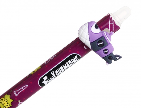 Ручка гелевая напиши-зитры подлодка фиолетовая 