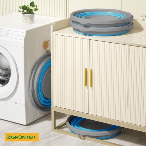 Ведро обычное Gruntek 10 л голубой/серый