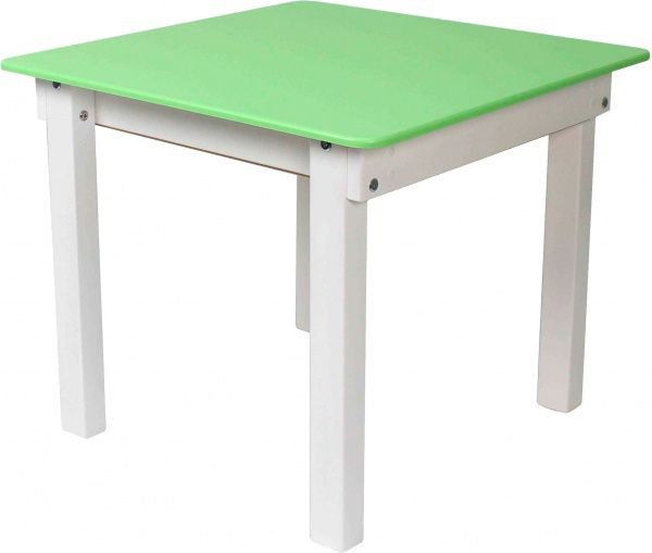 Столик Yuliana Woody 60 х 60 белый с пеналом салатовая столешница 12013311