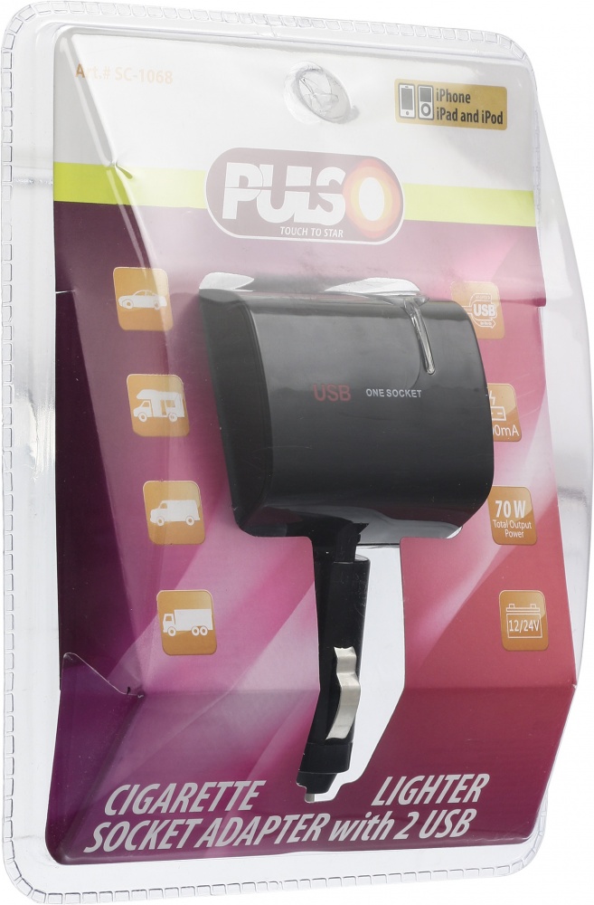 Разветвитель от гнезда прикуривателя PULSO SC-1068