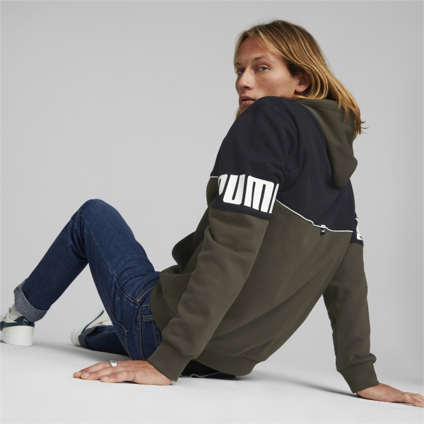 Джемпер Puma POWER COLORBLOCK HOODIE FL 84980770 р. L зелений із чорним