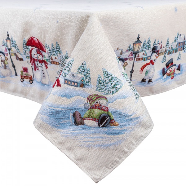 Скатерть Снеговики-затейники 137x240 см Limaso 