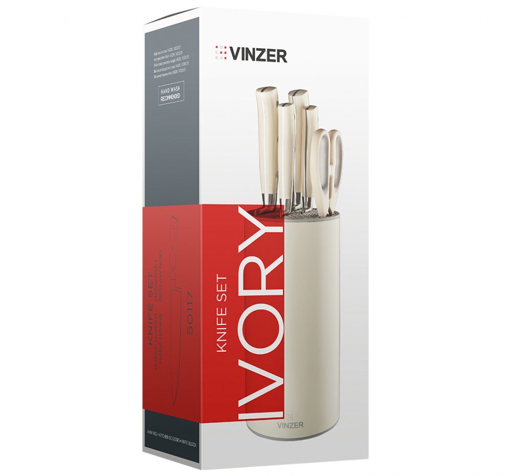 Набір ножів Vinzer Ivory 6 предметів 50117
