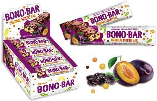 Батончик Vale BONO BAR мюслі з чорносливом глазурований VALE