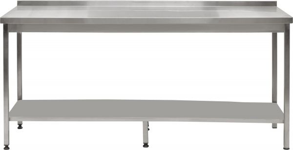 Стол производственный с полкой и бортиком Tehma 1800x600x850 мм нержавеющая сталь