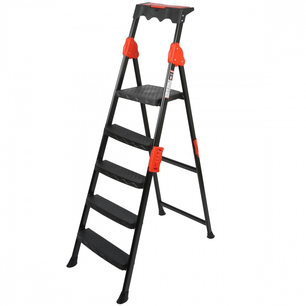 Лестница-стремянка BauGut PRO 5 ступенек 250 кг с органайзером