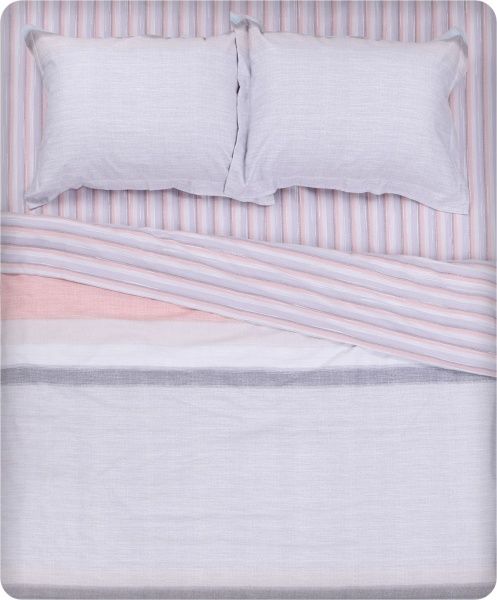 Комплект постільної білизни Coral Stripes 193 TC 1,5 біло-червоний La Nuit 