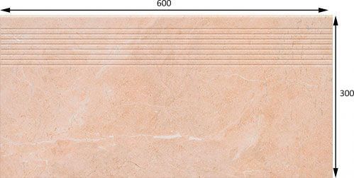 Плитка Ceramika Paradyz Ibis beige stopnica prosta mat. 30x60 