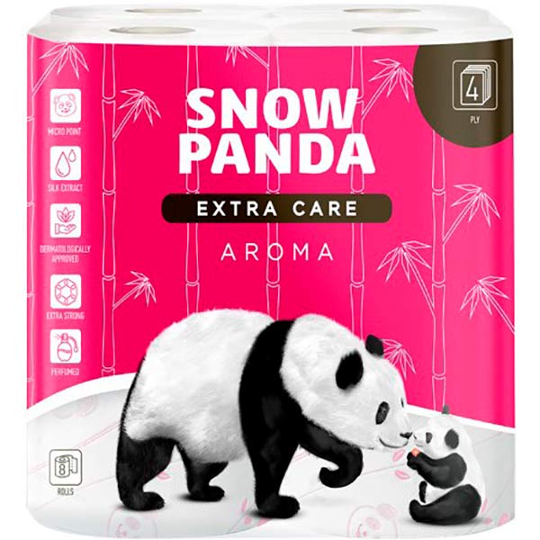 Туалетная бумага Сніжна Панда EXTRA CARE Aroma четырехслойная 8 шт.
