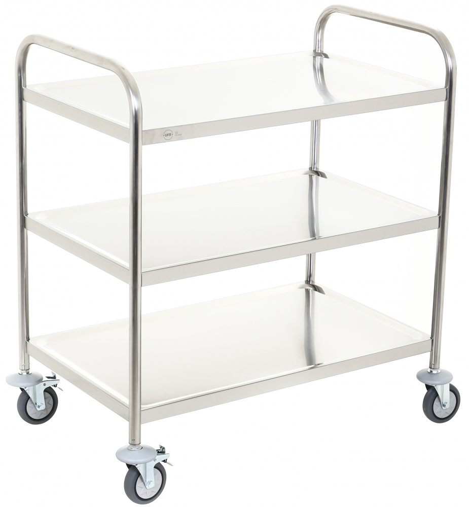 Тележка сервировочный 3 полки UFB 860x530х950 мм нержавеющая сталь