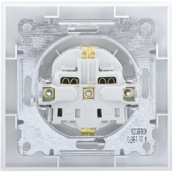 Розетка с заземлением Makel Karea 00 без шторок без крышки белый