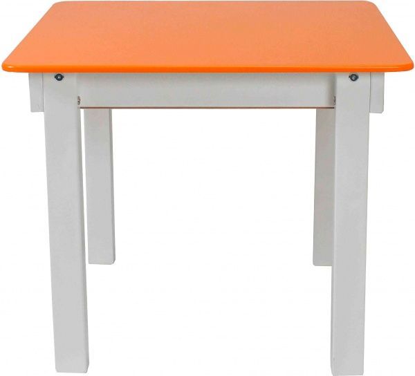 Столик Yuliana Woody 60 х 60 білий з пеналом помаранчева стільниця 12013321