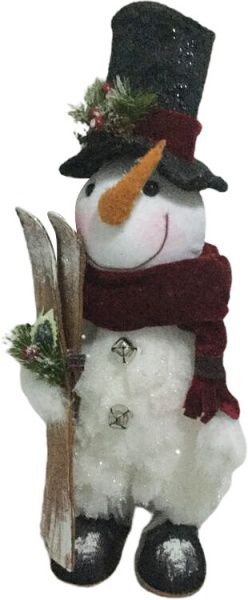Декорація новорічна Сніговик з лижах 16х48 cм EPI-G619S349 