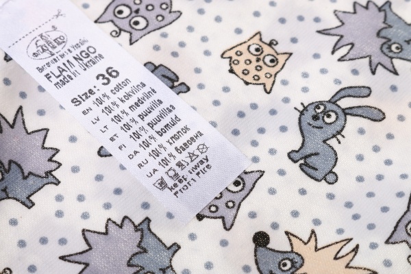 Нагрудник детский Фламинго 36 размер белый с серым 395-130 