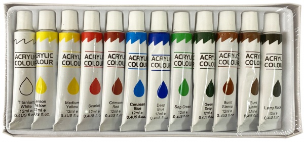 Набор акриловых красок 12 цветов 7650C 12 мл CLASS