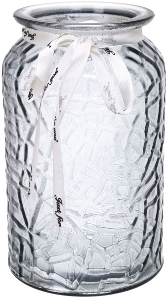 Ваза стеклянная серая Crystal Alison 18 см YIWU