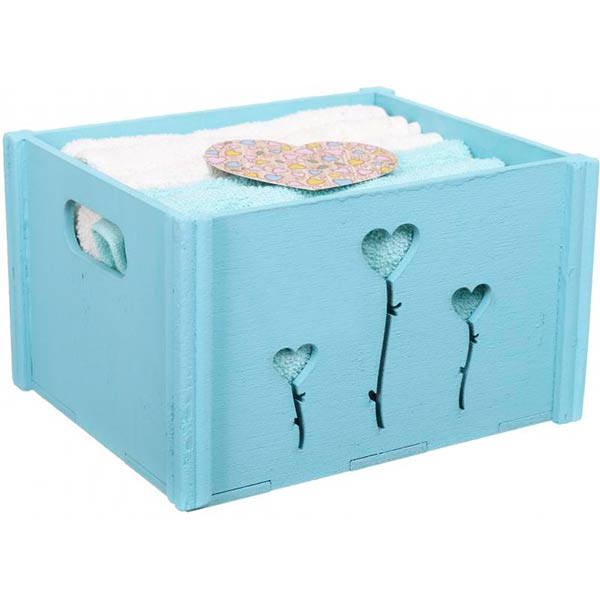 Набор полотенец в корзинке Key 6 шт 30x30 см голубой