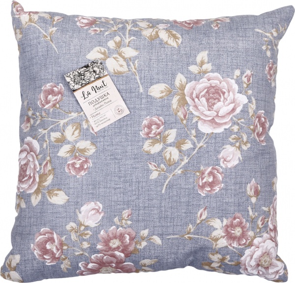 Подушка декоративна Pionia 45x45 см сірий із малюнком La Nuit 