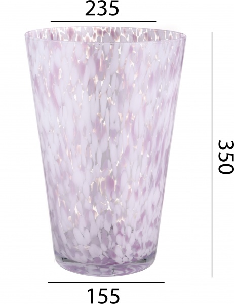 Ваза стеклянная Wrzesniak Glassworks Confetti опал 35 см розовый 