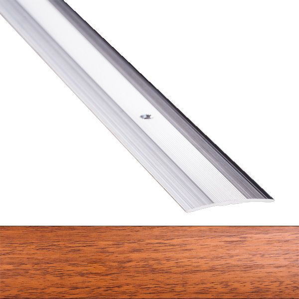 Порожек алюминиевый 1-А Лугалпроф профилированный с отверстиями 3x40x900 мм орех лесной