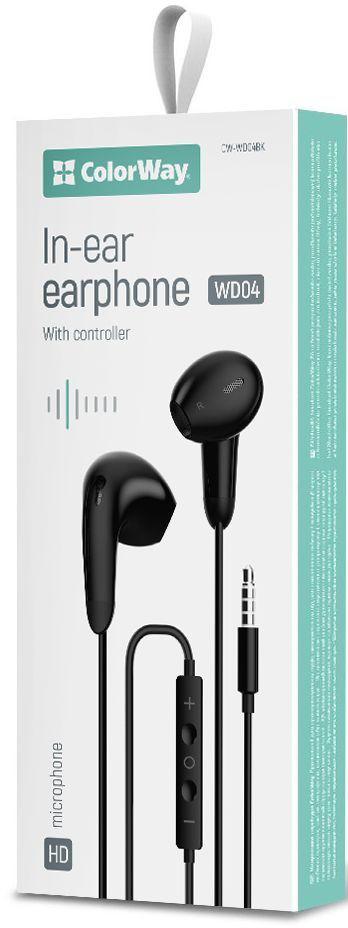 Навушники ColorWay Wired Earphone Sound Wave black (CW-WD04BK)