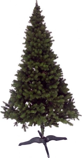 Елка искусственная с шишками 2,1 м 9898 темно-зеленый 