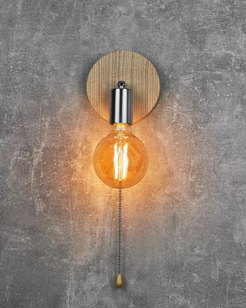 Бра Iterna Malme 1xE27 ясень LW023 