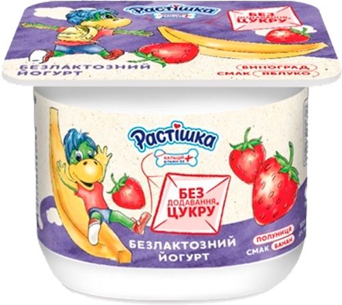 Йогурт Растішка полуниця-банан 2% безлактозний 105г (4820226162759) 