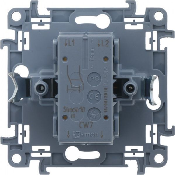 Выключатель перекрестный одноклавишный Simon 10 без подсветки 10 А 250В белый CW7.01/11