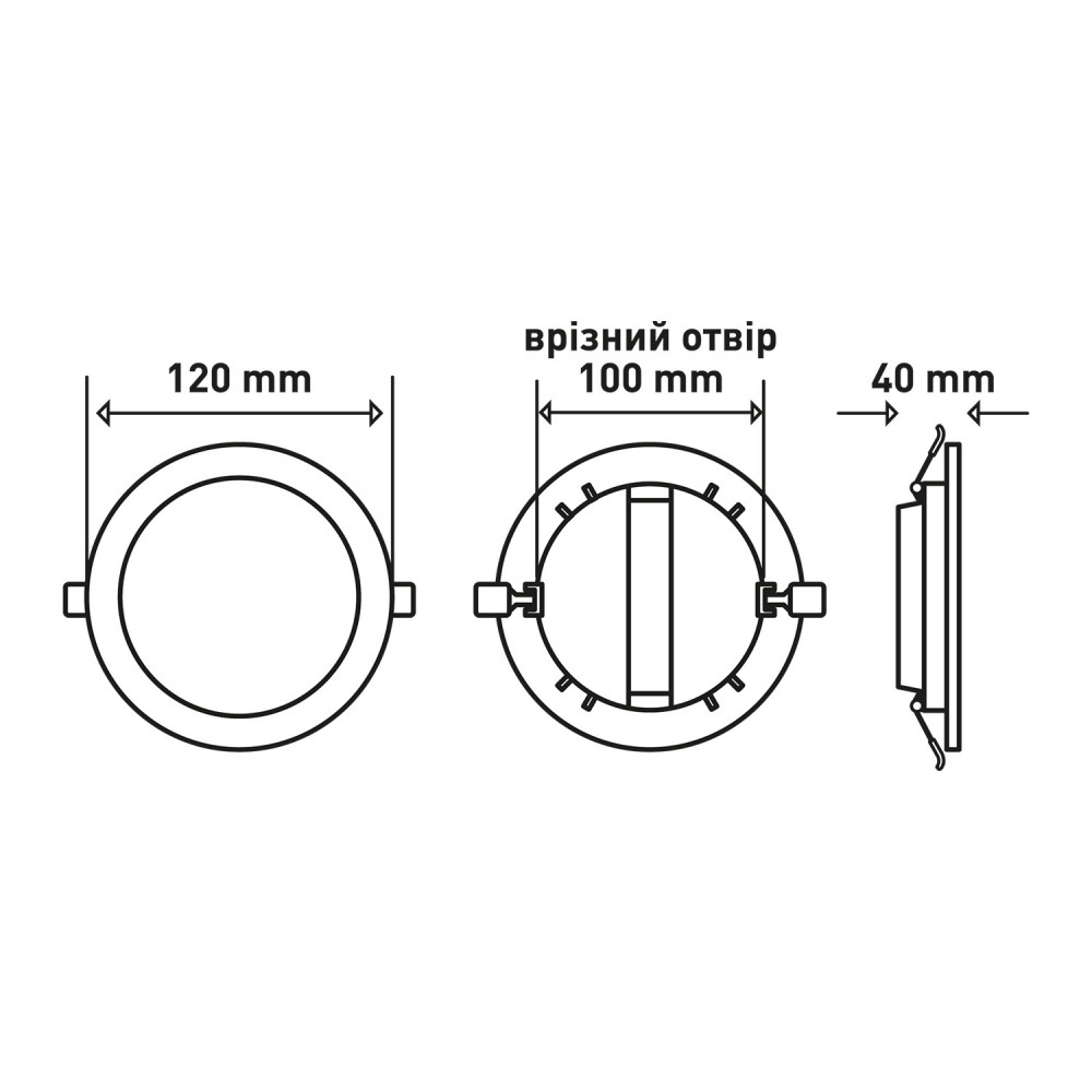 Світильник вбудовуваний (Downlight) Maxus 12 Вт 4100 К чорний 1-RDL-1241-IP-BL