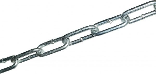Цепь длиннозвеньевая 8 мм 1 м оцинкованная DIN 5685 С