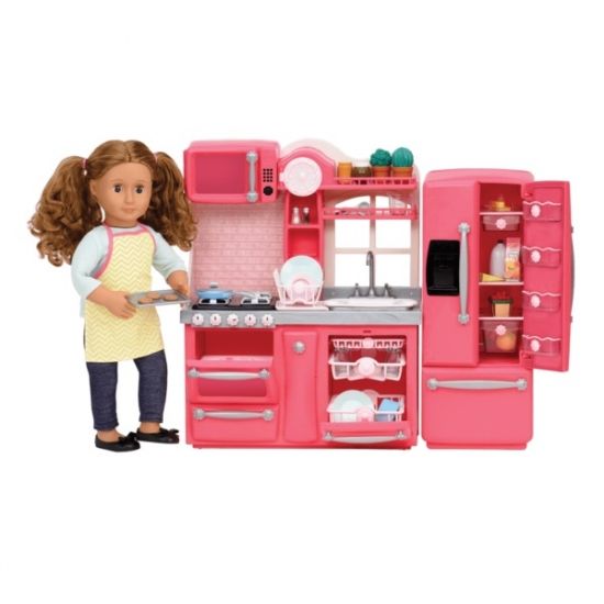 Кукольная кухня Our Generation 94 аксессуара розовая BD37365Z