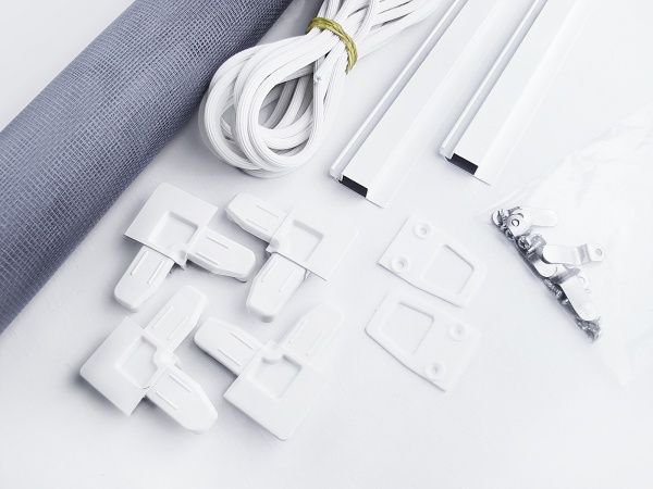 Набор для вставной москитной сетки / на балкон сборная Rollotex Сделай сам 750х1500 мм