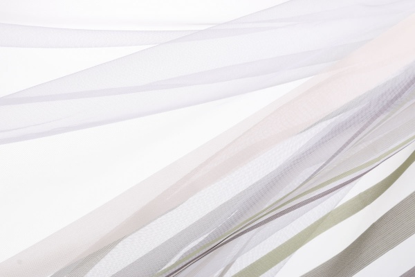 Ткань тюлевая полоски на сетке, зеленая 300 см зеленый 