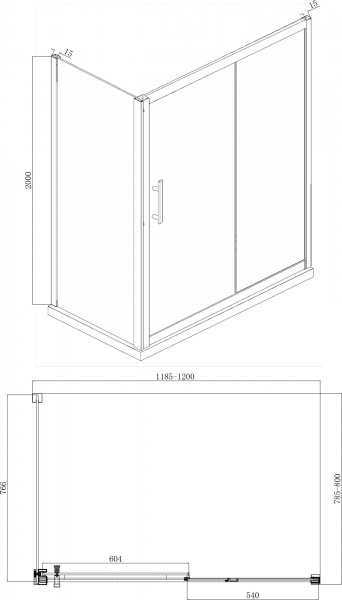 Душове огородження Alex Baitler LITE 80х120х200 см R/L