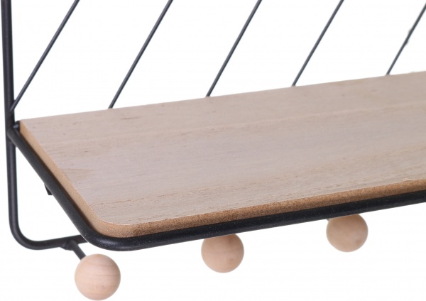 Полиця декоративна Simple 34х11,5х18,2 см чорно-бежева 